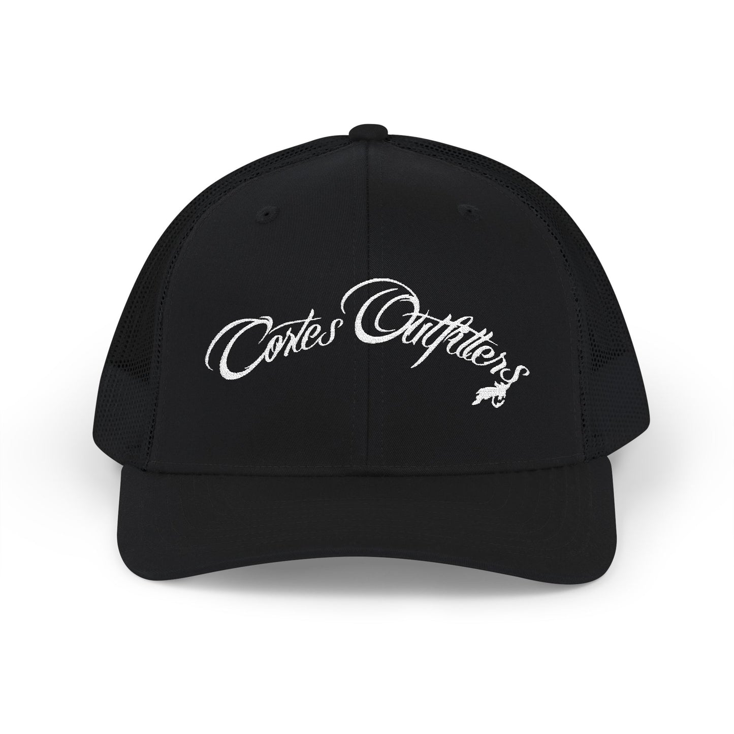 Embroidered Trucker Cap — 'Coates Outfitters' Script Snapback