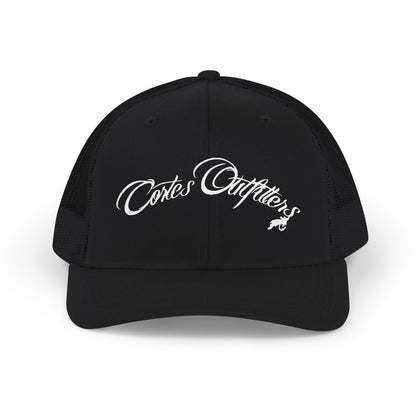 Embroidered Trucker Cap — 'Coates Outfitters' Script Snapback