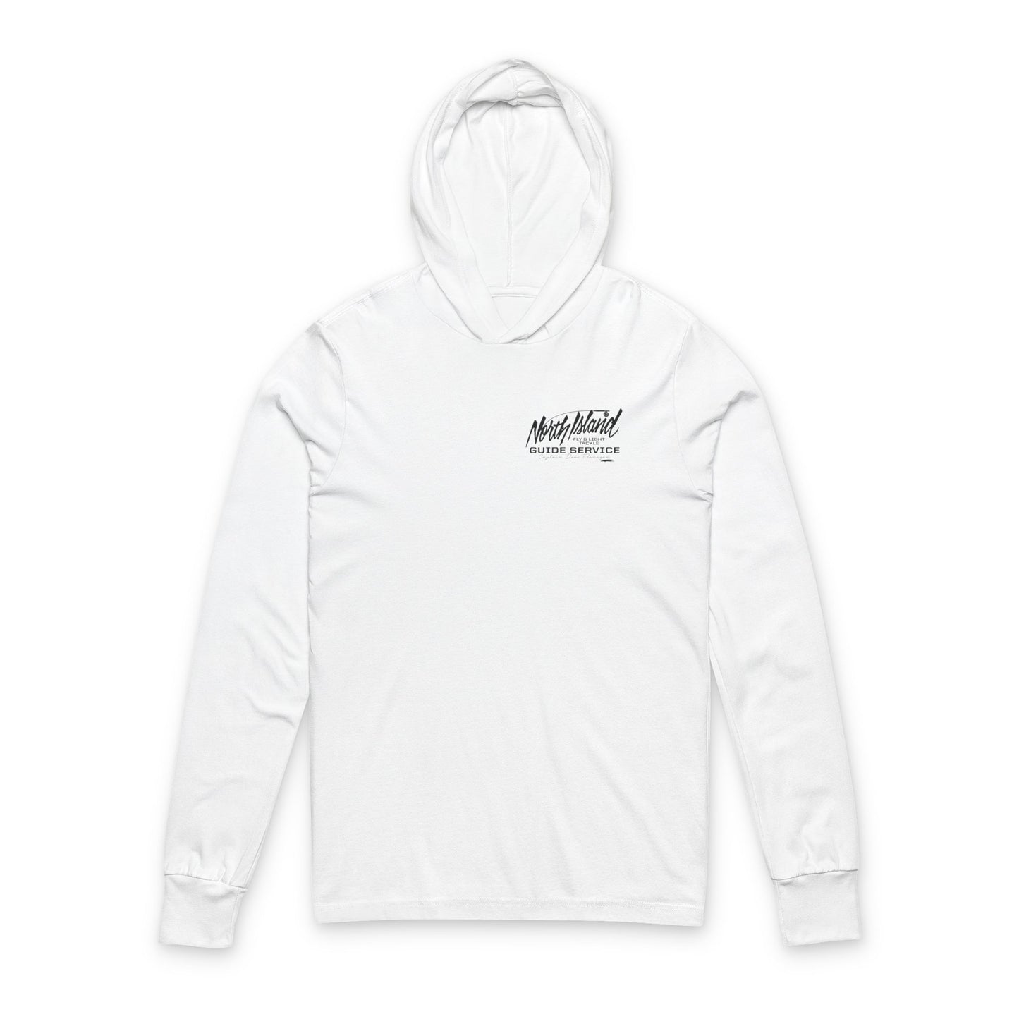 North Island Guide Service Hooded Tee (With Black Font)