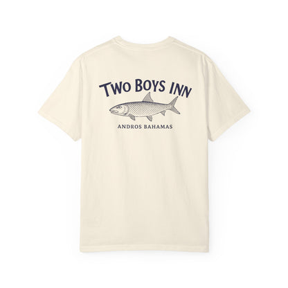 Two Boys Inn Fish Graphic T-Shirt — Andros Bahamas Beach Tee