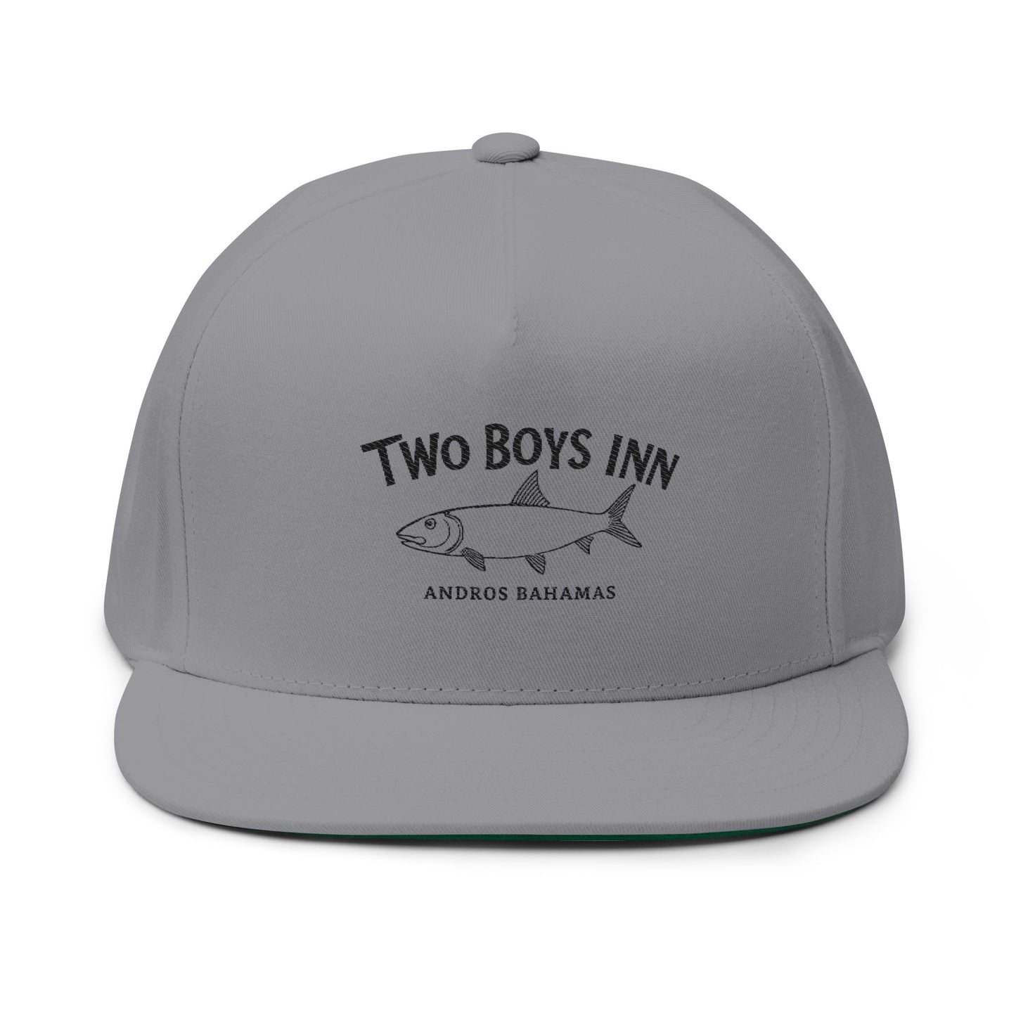 Two Boys Inn Embroidered Flat Bill Cap – Andros Bahamas Fishing Hat
