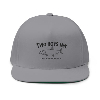 Two Boys Inn Embroidered Flat Bill Cap – Andros Bahamas Fishing Hat