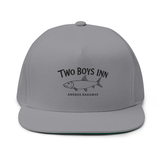Two Boys Inn Embroidered Flat Bill Cap – Andros Bahamas Fishing Hat