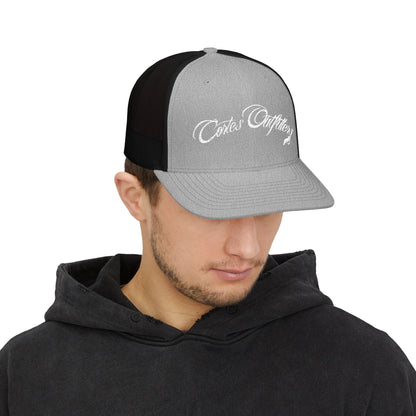 Embroidered Trucker Cap — 'Coates Outfitters' Script Snapback