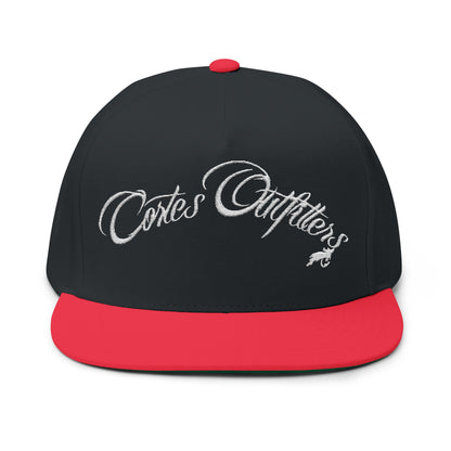 Embroidered 'Cortes Outfitters' Flat Bill Cap