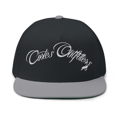 Embroidered 'Cortes Outfitters' Flat Bill Cap