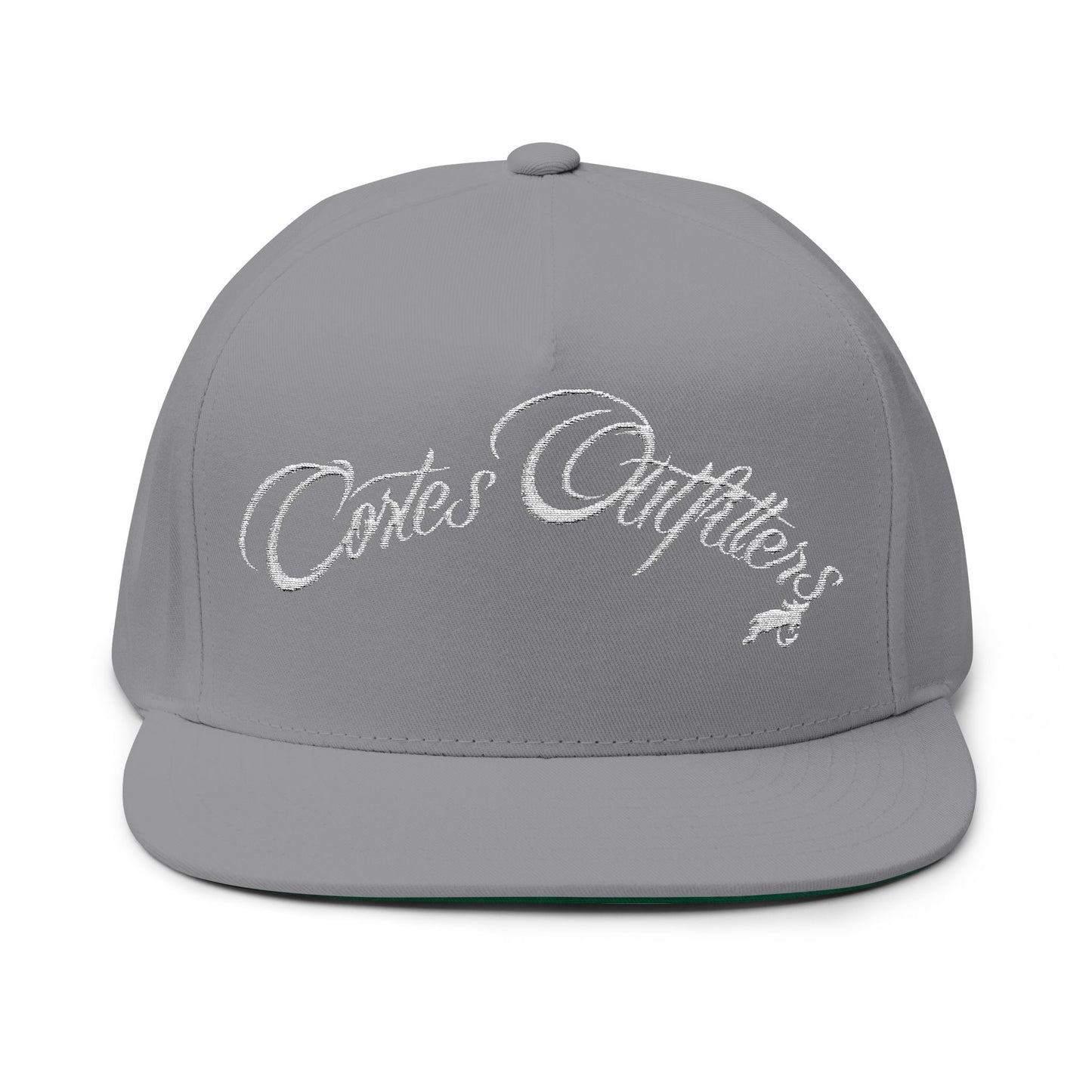Embroidered 'Cortes Outfitters' Flat Bill Cap