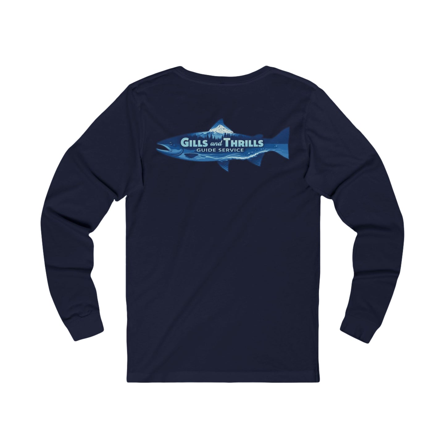 Long Sleeve Tee — 'Gills and Thrills' Fish Graphic