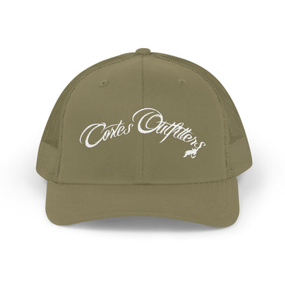 Embroidered Trucker Cap — 'Coates Outfitters' Script Snapback