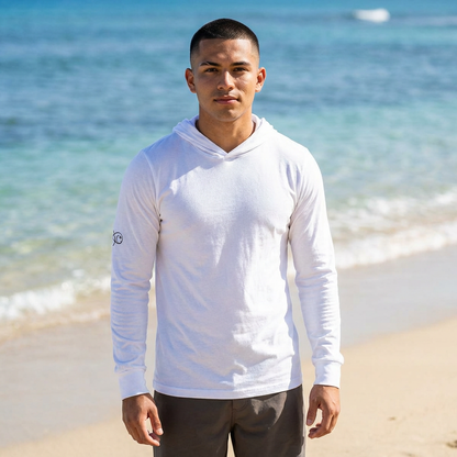 Long Sleeve Hooded Tee with Permit on Sleeve