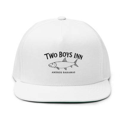 Two Boys Inn Embroidered Flat Bill Cap – Andros Bahamas Fishing Hat