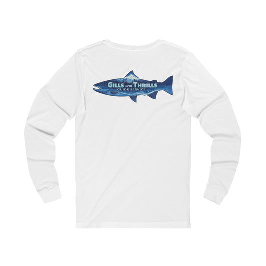 Long Sleeve Tee — 'Gills and Thrills' Fish Graphic