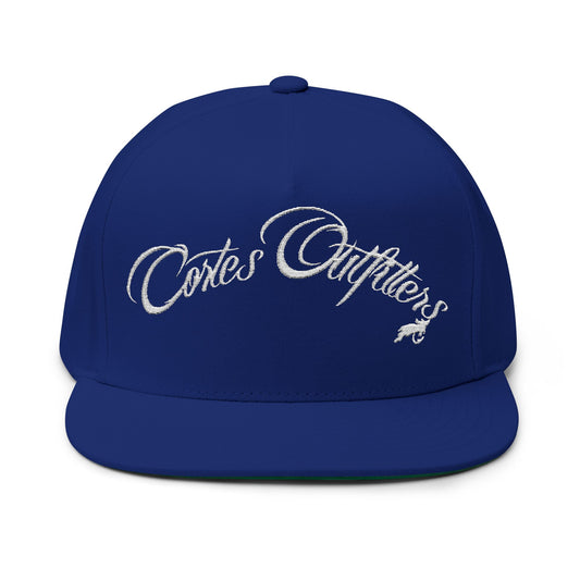 Embroidered 'Cortes Outfitters' Flat Bill Cap