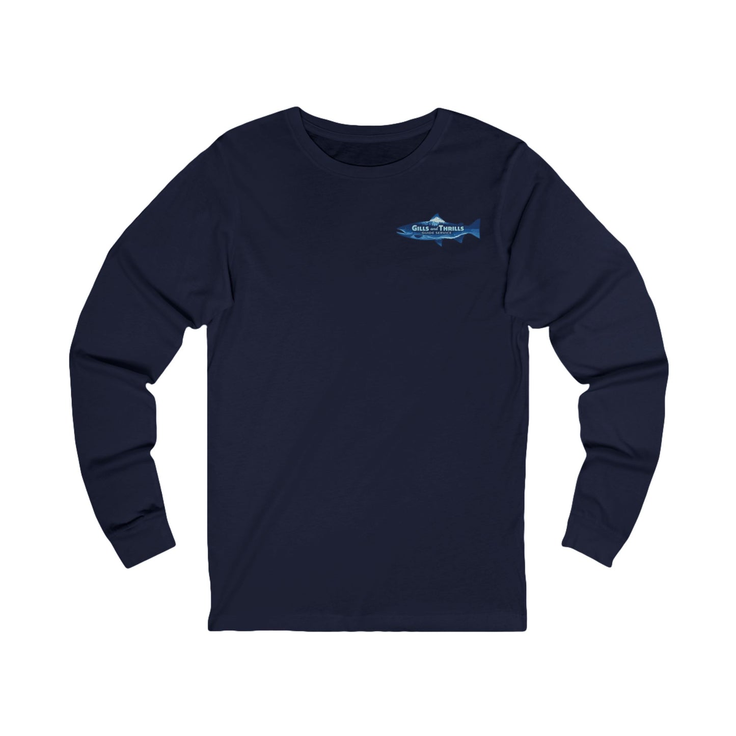 Long Sleeve Tee — 'Gills and Thrills' Fish Graphic