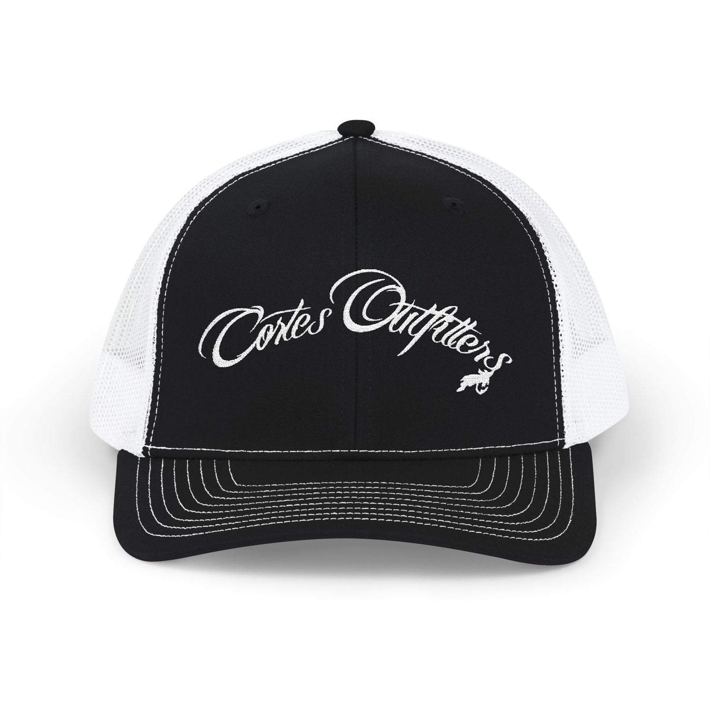 Embroidered Trucker Cap — 'Coates Outfitters' Script Snapback