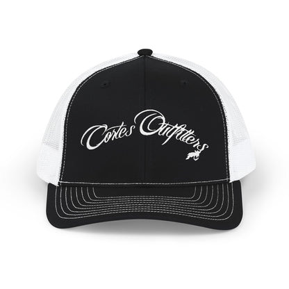 Embroidered Trucker Cap — 'Coates Outfitters' Script Snapback