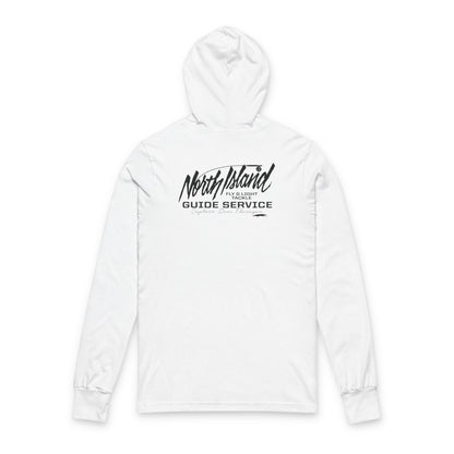 North Island Guide Service Hooded Tee (With Black Font)