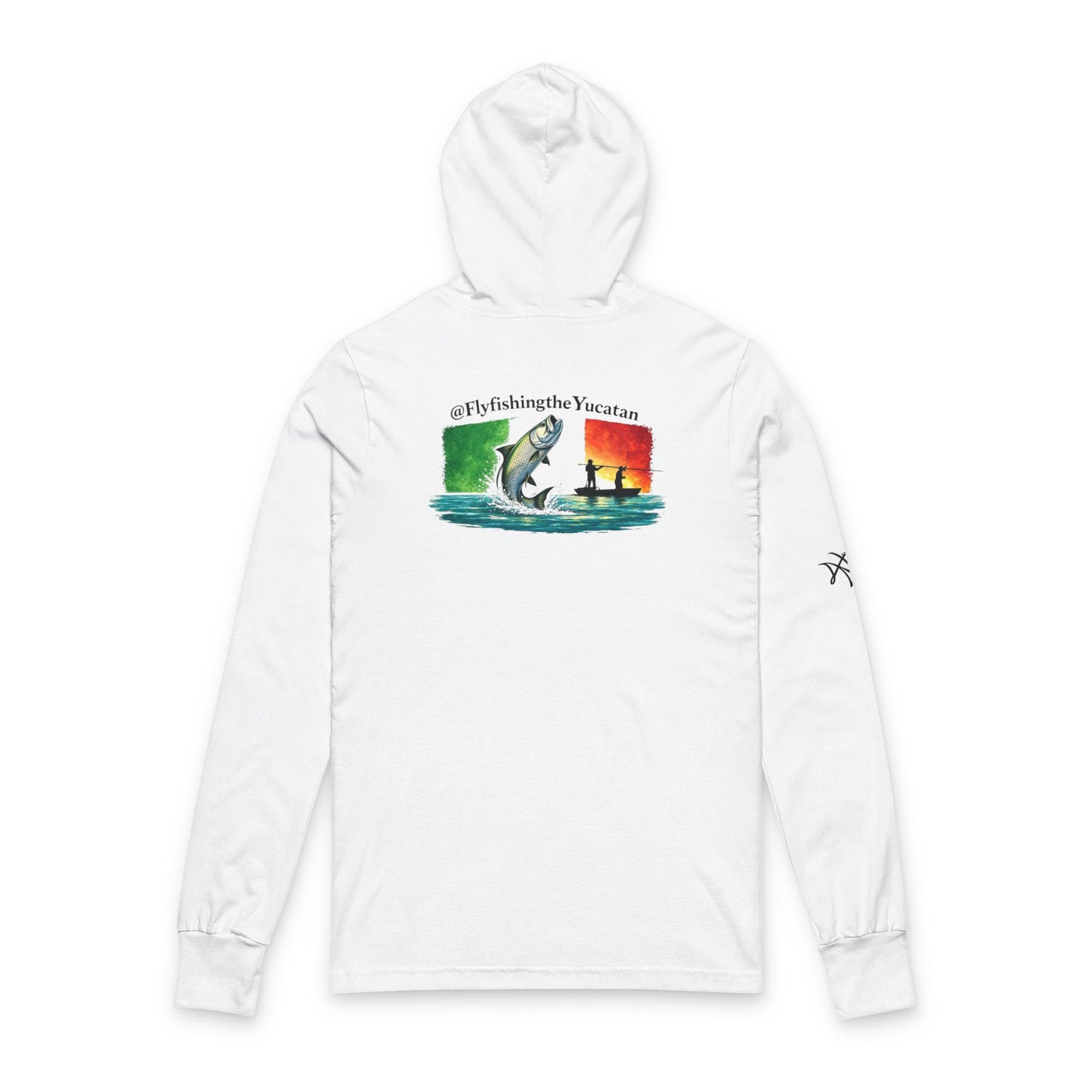 Long Sleeve Hooded Tee with Permit on Sleeve