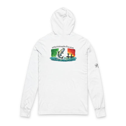 Long Sleeve Hooded Tee with Permit on Sleeve