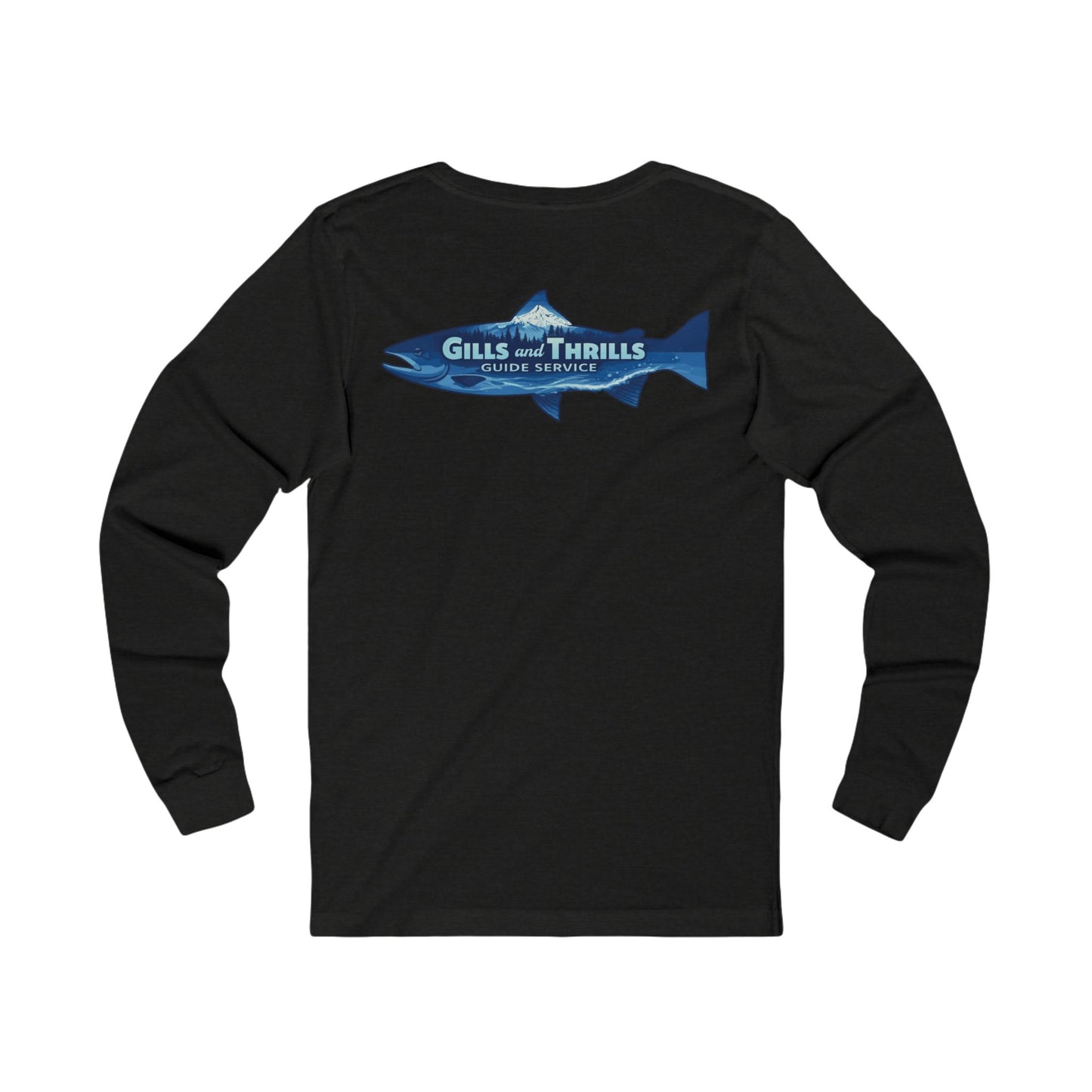Long Sleeve Tee — 'Gills and Thrills' Fish Graphic