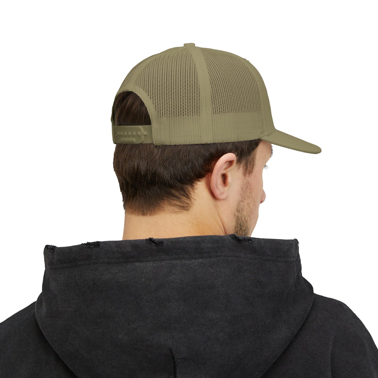 Embroidered Trucker Cap — 'Coates Outfitters' Script Snapback